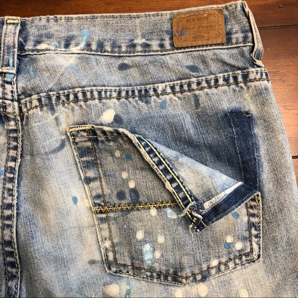 Distressed splatter painted denim bootcut jeans - Picture 6 of 11